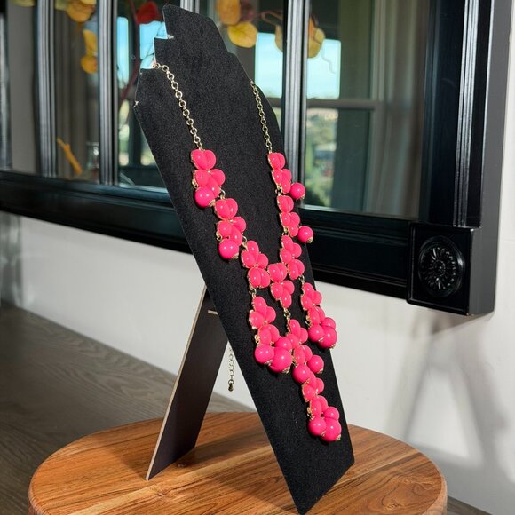 Statement Necklace • Pink Floral Clusters - Picture 5 of 7